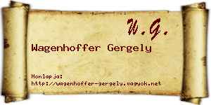 Wagenhoffer Gergely névjegykártya